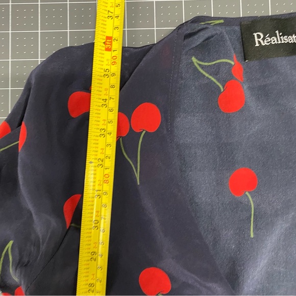 Realisation Cherry Silk Printed Wrap Dress Small - Picture 8 of 9